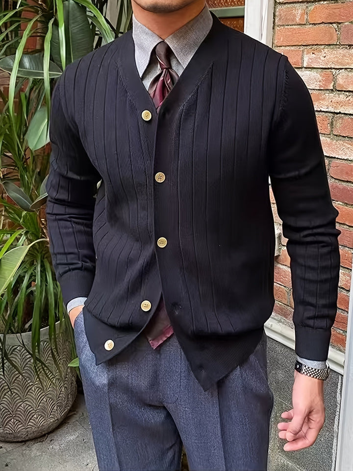 Arthur | Geribbelde Knopen Cardigan