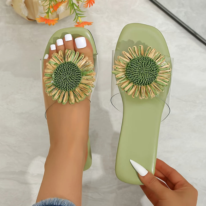 Elise | Bloemrijke Vierkante Sandalen