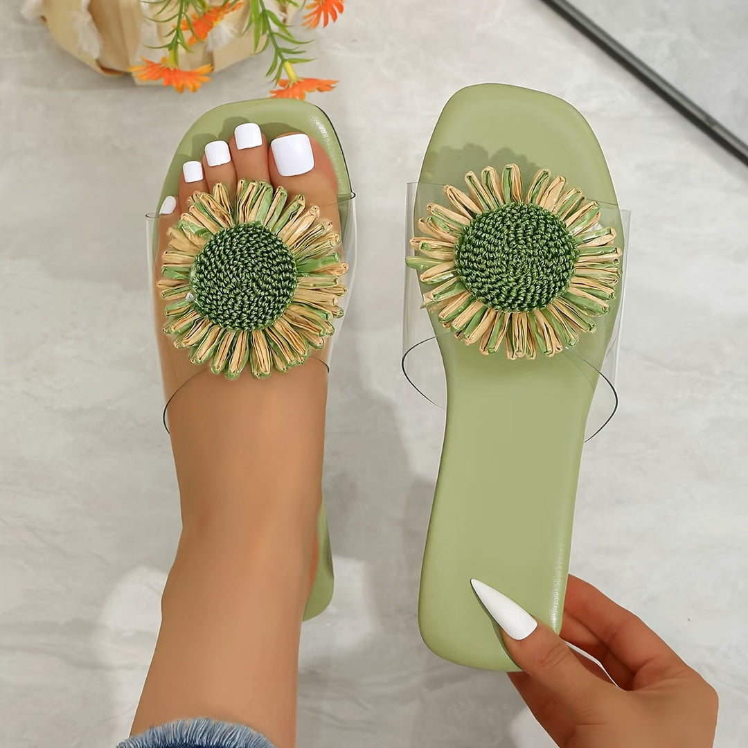 Elise | Bloemrijke Vierkante Sandalen