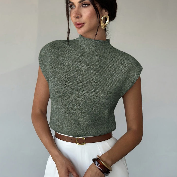 Claudia | Mock Neck Mouwloze Trui Vest