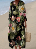 Margaux | Vintage Mooie Bloemen Kunst Jurk