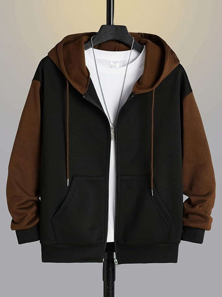 Cedric | Kleurblok Zip-Up Hoodie