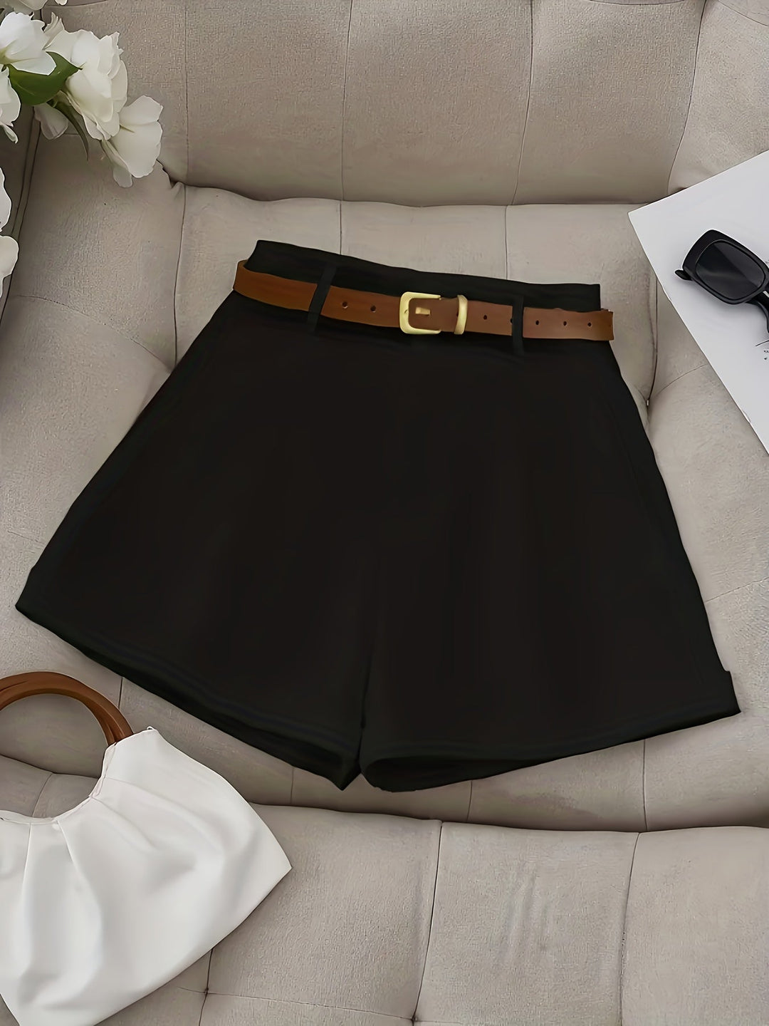 Blythe | Op maat gemaakte Hoge Taille Shorts met Riem