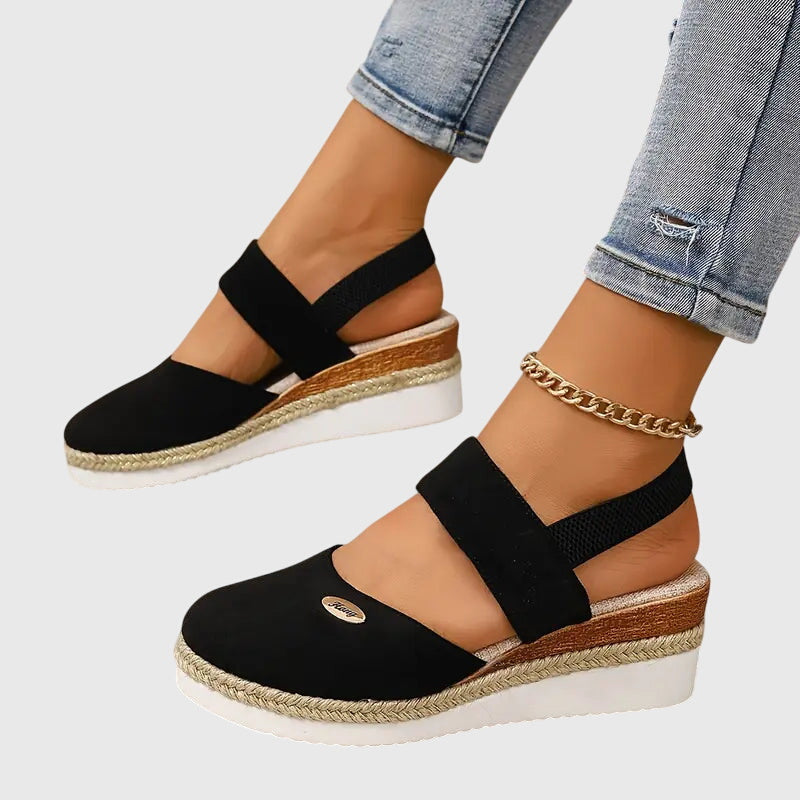 Ruth | Gevoerde Wedge Sandalen
