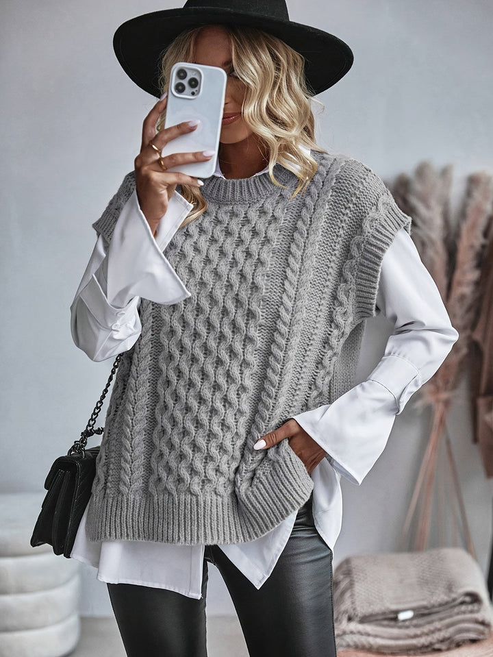 Bridget | Gezellige Kabelgebreide Sweater Vest