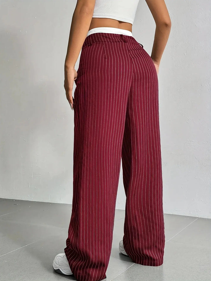 Grace | Casual Gestreepte Wijde Broek