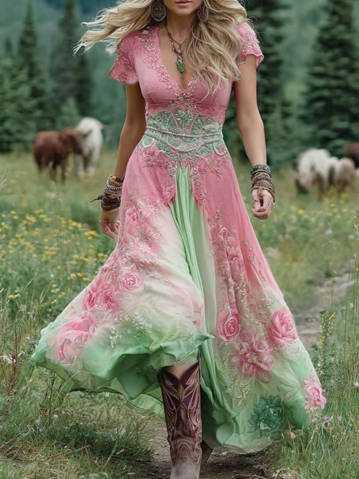 Natalie | Elegante Bloemen Maxi Jurk