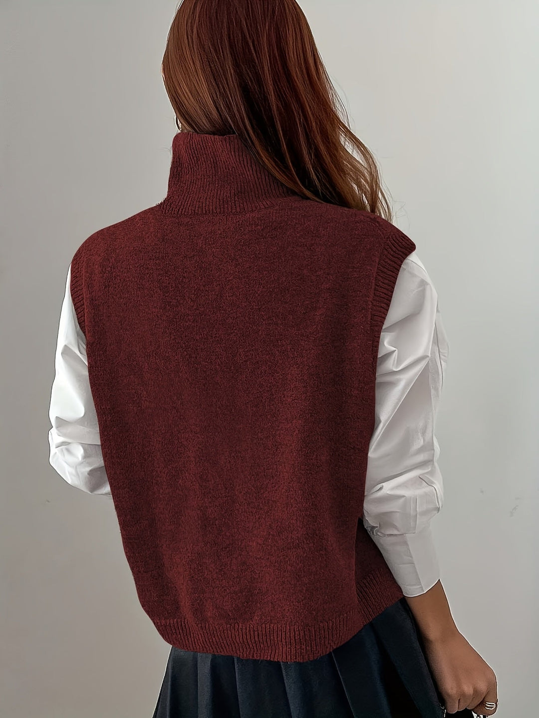 Farrah | Hoge Hals Sweater Vest