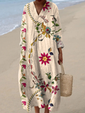 Vivienne | Vintage Bloemen Kunstafdruk Jurk