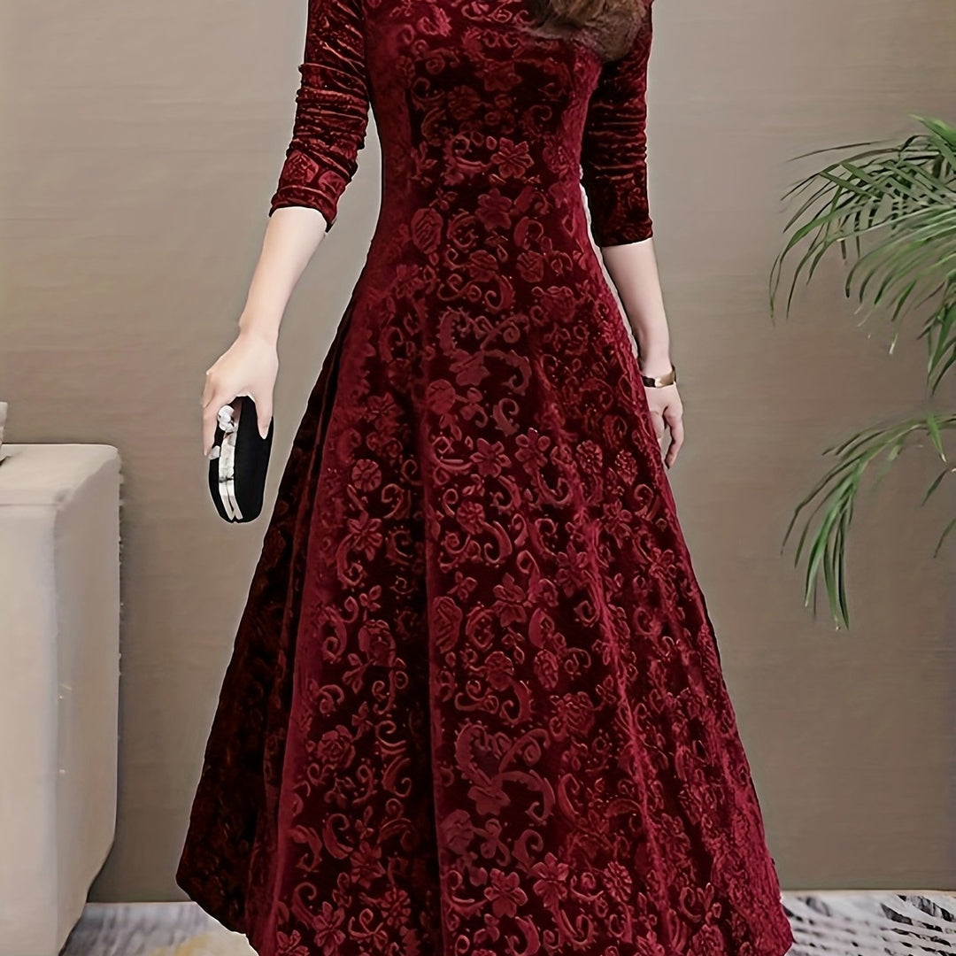 Adeline | Elegante Midi-jurk met Lange Mouwen