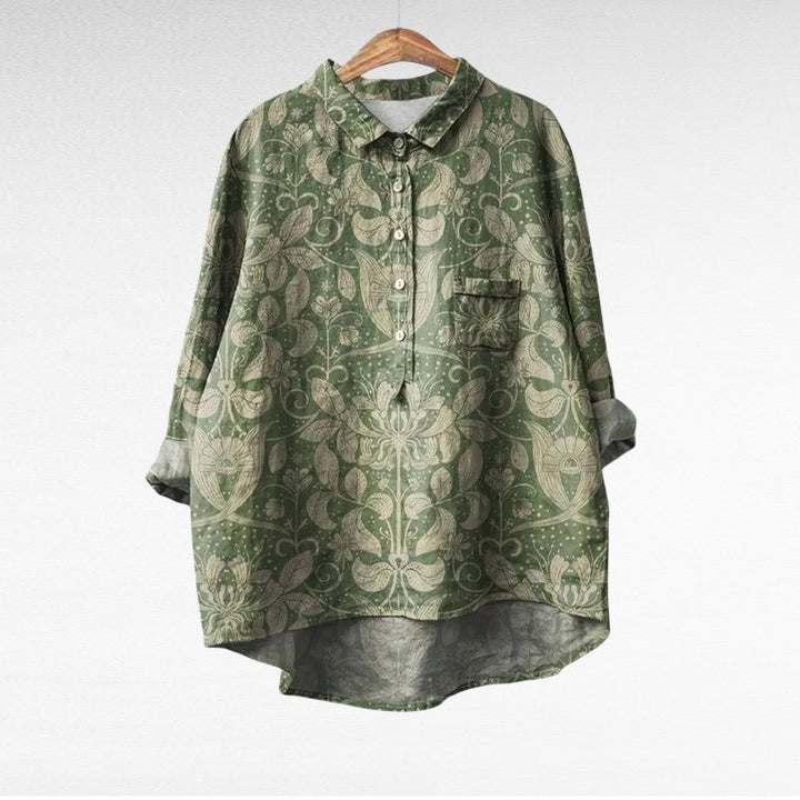 Kristin | Klassieke Bloemen Lange Mouwen Blouse