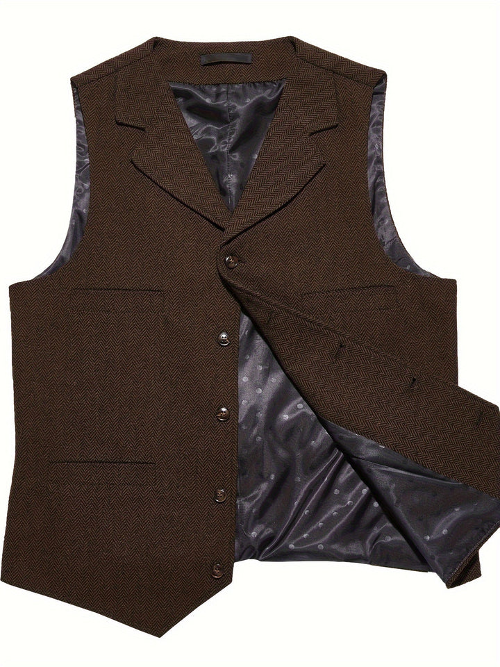 Byron | Verfijnde Haringbone Gilet