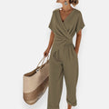 Madison | Jumpsuit met Gedrapeerde Strikdetail