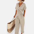 Madison | Jumpsuit met Gedrapeerde Strikdetail