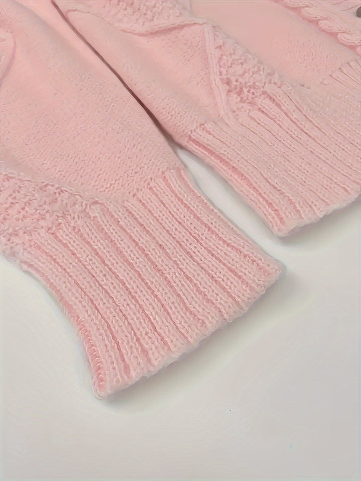 Lucinda | Gezellige Kabelgebreide Knopen Cardigan