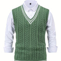 Gideon | Kabelgebreide V-Hals Sweater Vest