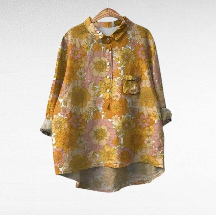 Kristin | Klassieke Bloemen Lange Mouwen Blouse