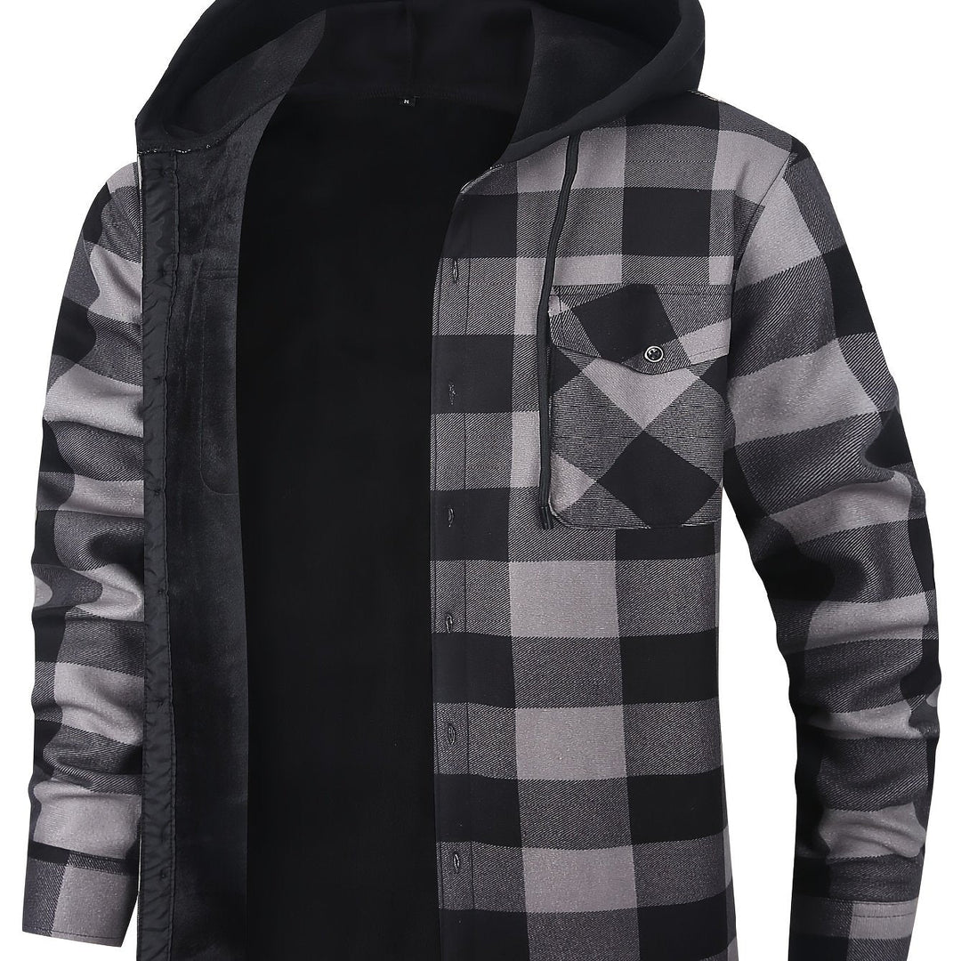 Desmond | Geruite Hooded Shirt Jacket