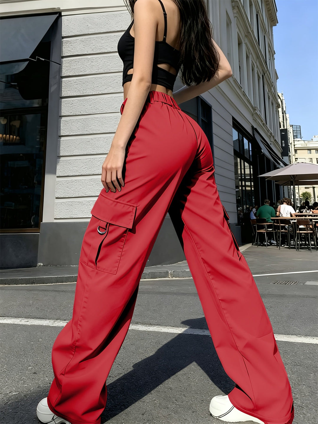 Bonnie | Hoge Taille Wijde Cargo Broek