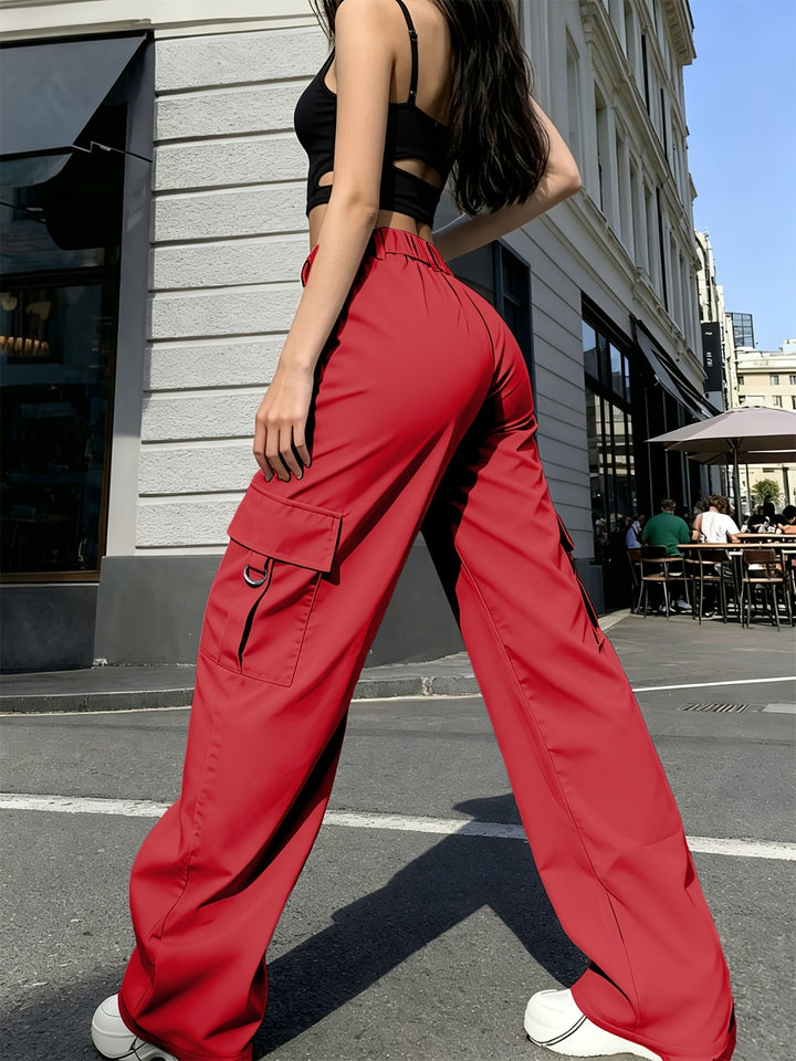 Bonnie | Hoge Taille Wijde Cargo Broek