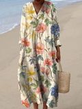 Noelle | Vintage Bloemen Kunst Print Jurk