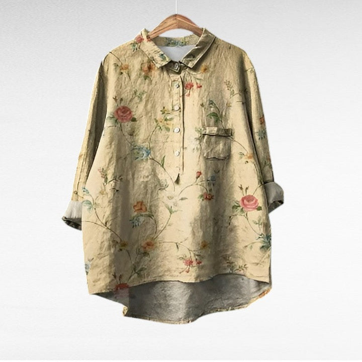 Kristin | Klassieke Bloemen Lange Mouwen Blouse