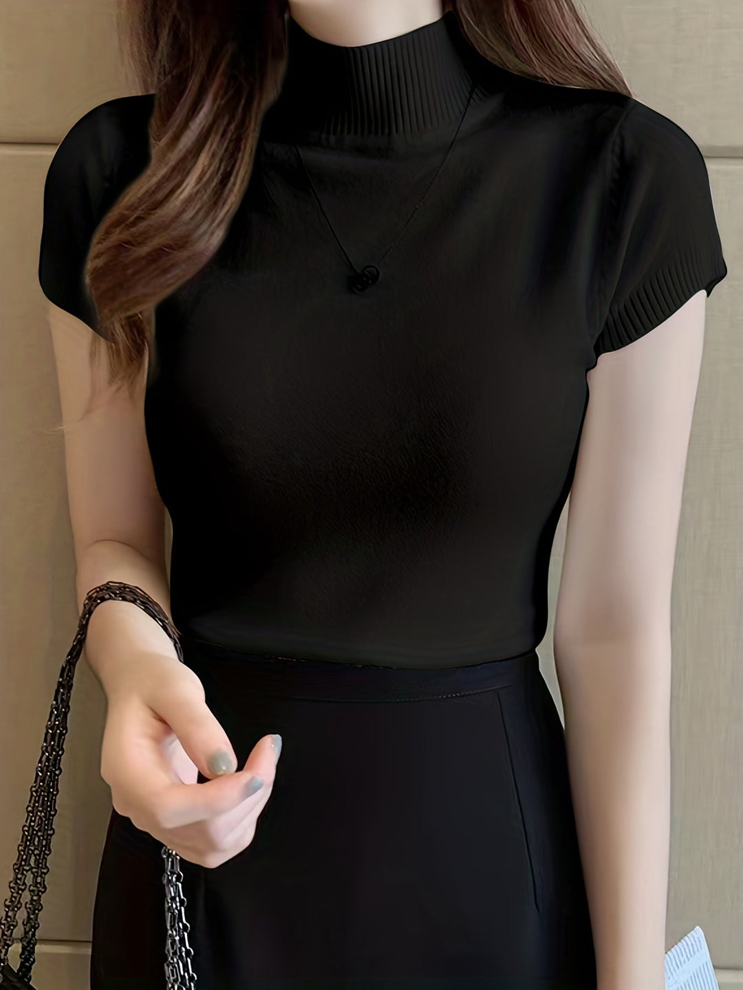 Della | Verfijnde Mock-Neck Top
