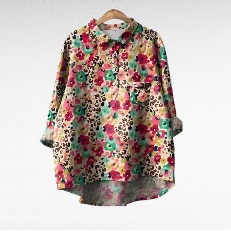 Kristin | Klassieke Bloemen Lange Mouwen Blouse