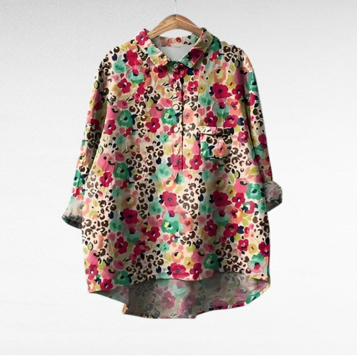 Kristin | Klassieke Bloemen Lange Mouwen Blouse