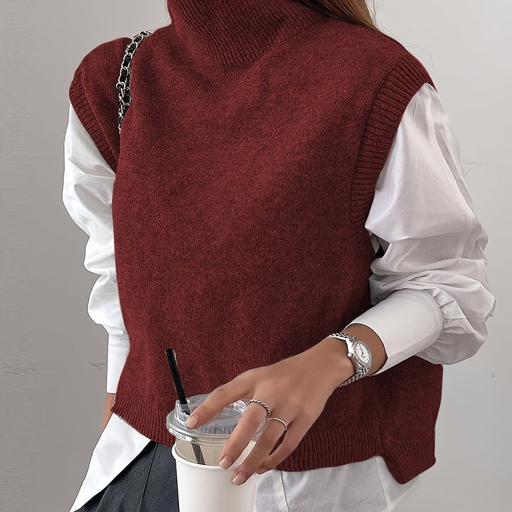 Farrah | Hoge Hals Sweater Vest