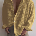 Rafael | Ontspannen Textured Lange Mouwen Shirt