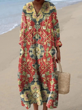 Madeleine | Vintage Bloemen Kunst Flowing Jurk