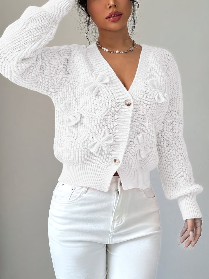 Juniper | Zachte Boogdetail Lange Mouwen Cardigan