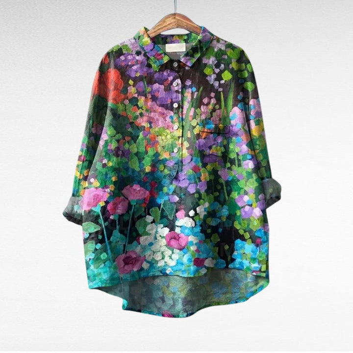 Colleen | Klassieke Multicolor Lange Mouwen Blouse