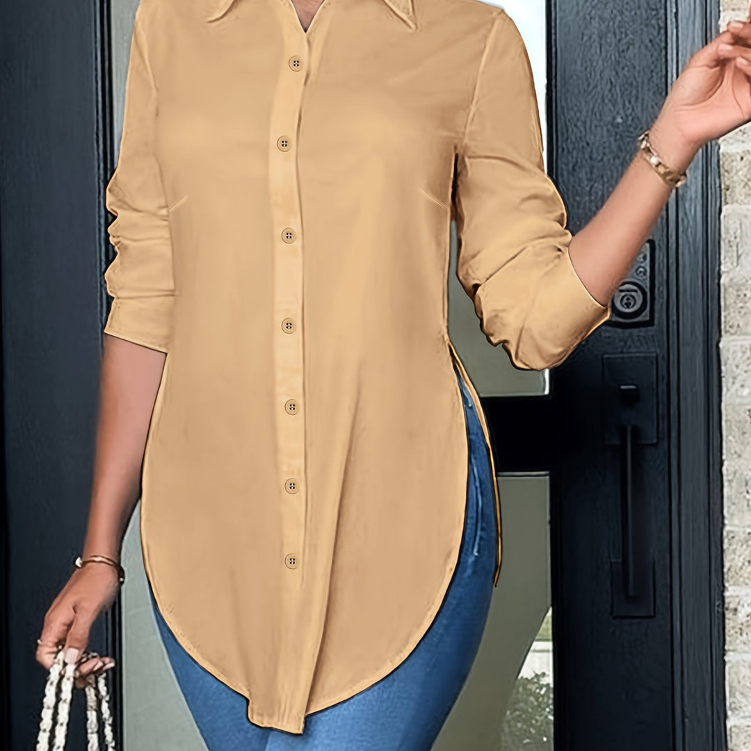 Quinn | Verfijnde Knop-Voorkant Blouse