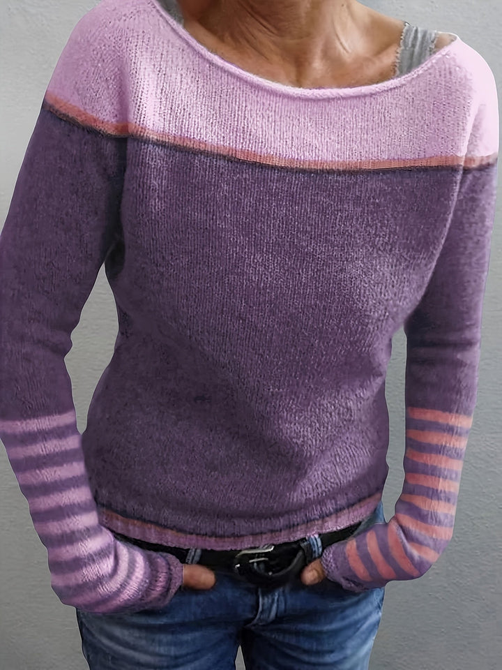 Francesca | Kleurblok Bootneck Trui