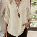 Isabel | Verfijnde V-Hals Rolmouw Top
