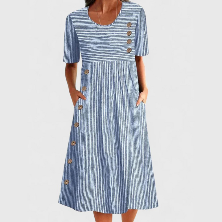 Demi | Gestreepte Midi-jurk
