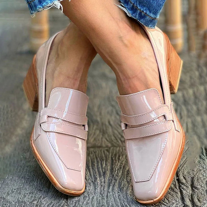 Micah | Elegante Brede Hak Glanzende Mocassins