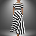 Evangeline | Vloeiende Gestreepte Maxi-jurk