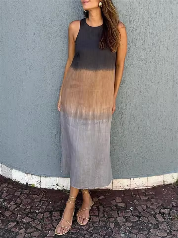 Katie | Mouwloze Zomerjurk met Ronde Hals