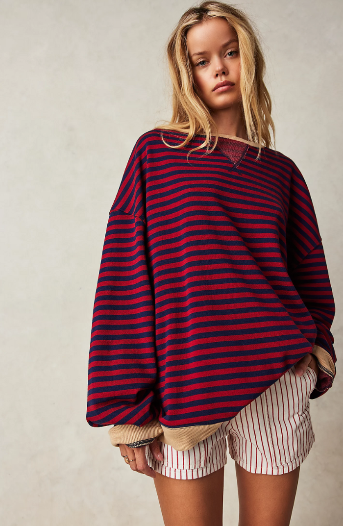 Paula | Gestreepte Ronde Hals Pullover
