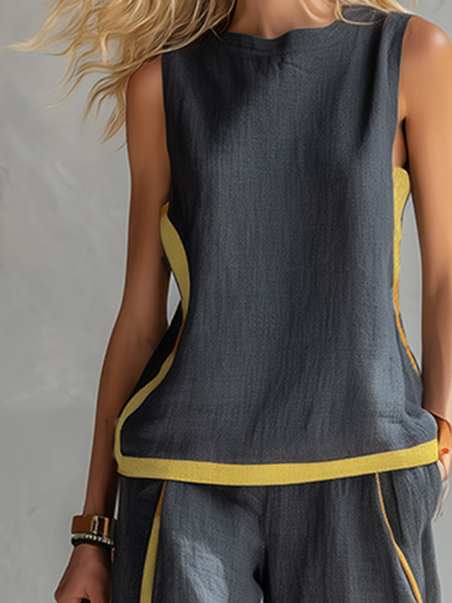 Layla | Elegante Mouwloze en Brede Broek Set