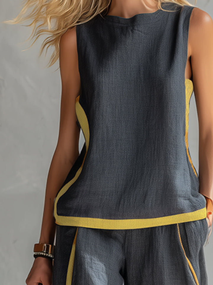 Layla | Elegante Mouwloze en Brede Broek Set