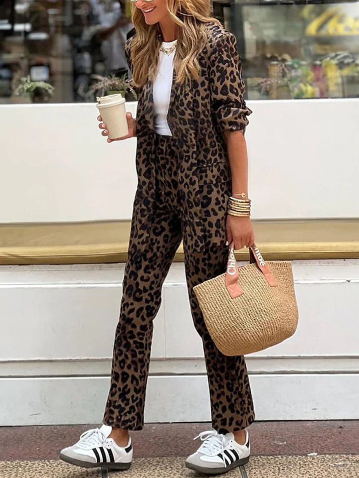 Sienna | Dierenprint Blazer &amp; Broek Set