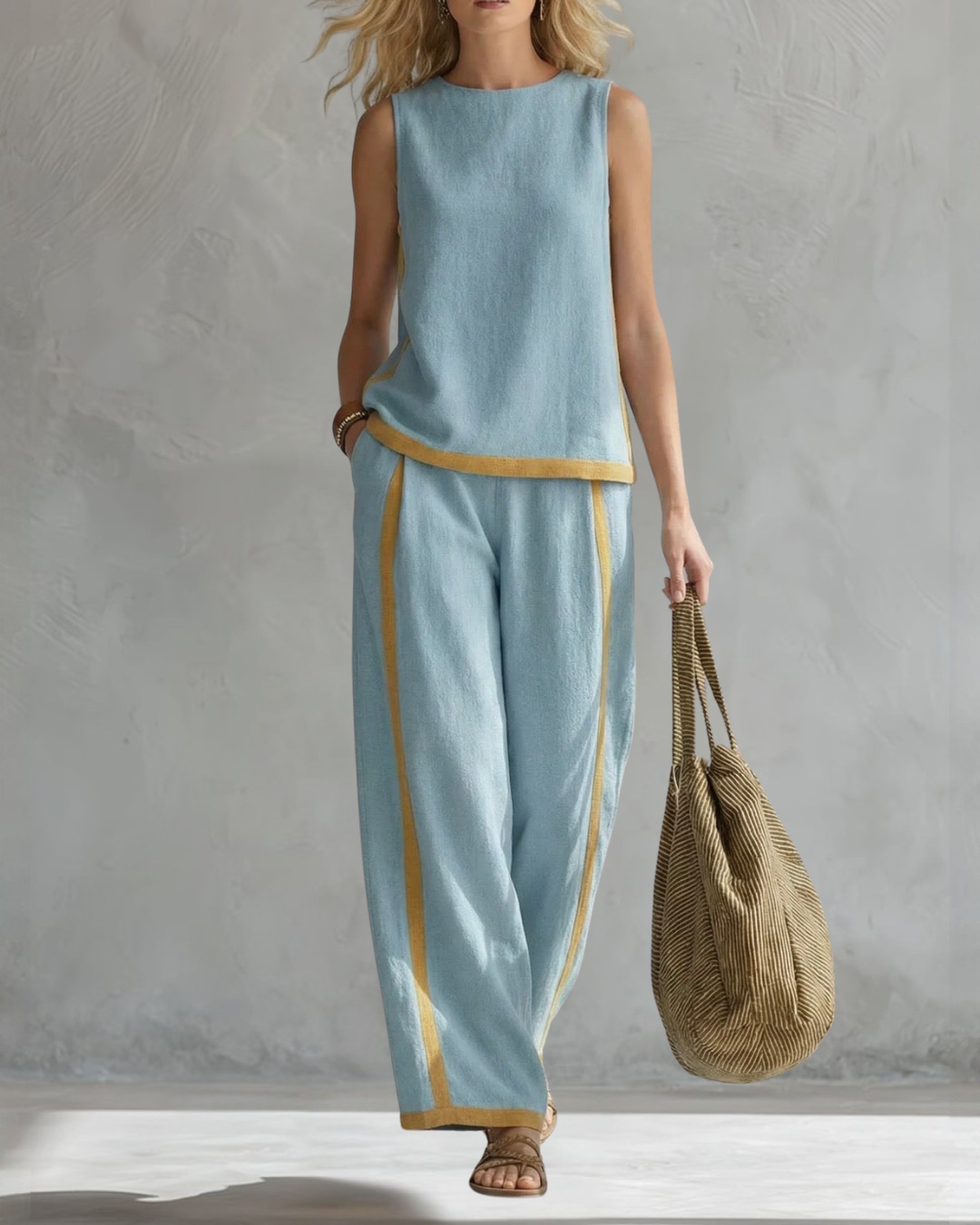 Layla | Elegante Mouwloze en Brede Broek Set