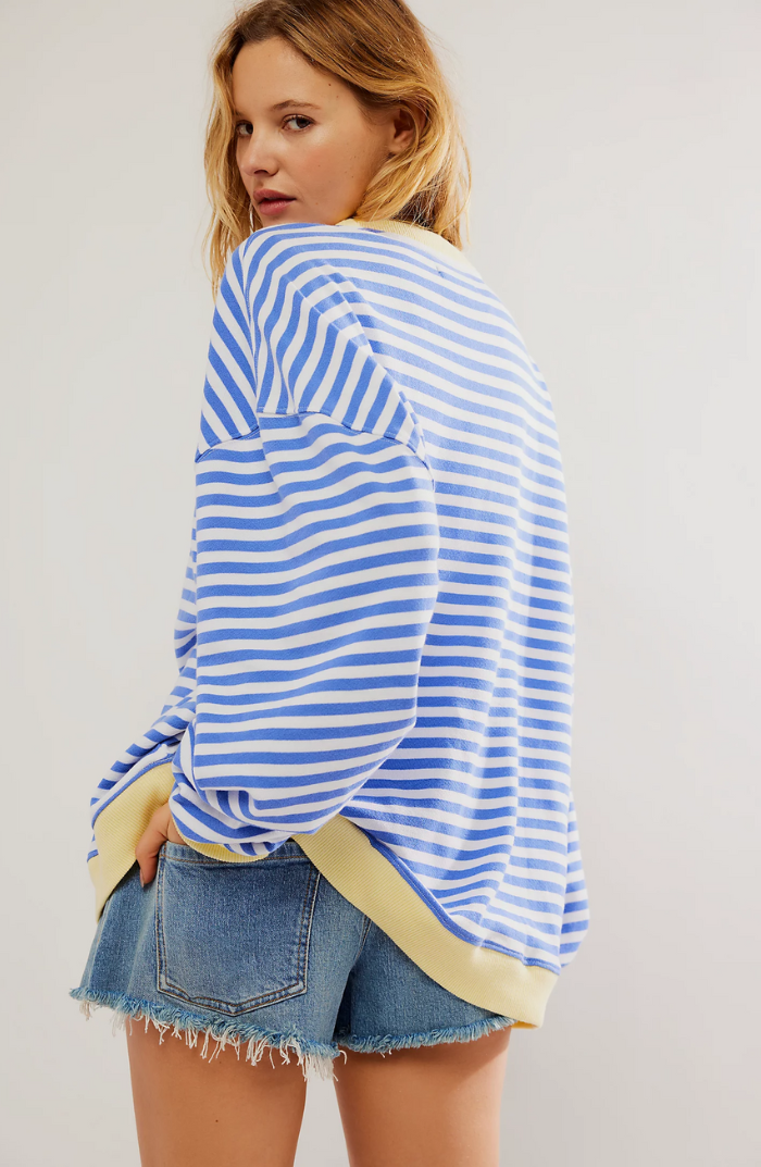 Paula | Gestreepte Ronde Hals Pullover