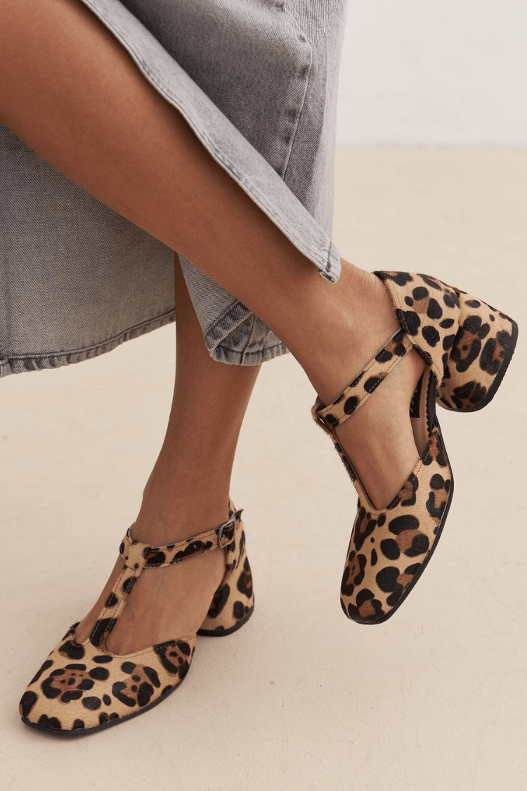 Londen | Stijlvolle Leopard T-Strap Blokhakken