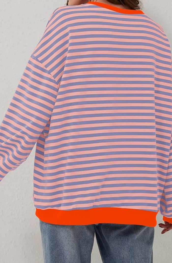 Paula | Gestreepte Ronde Hals Pullover