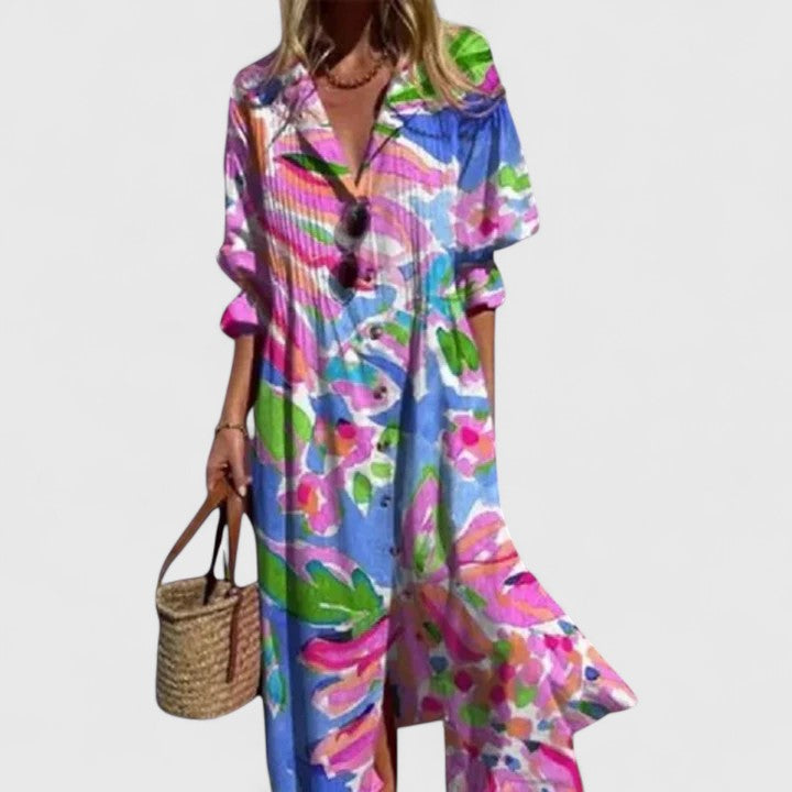 Paula | Elegante Multicolor Boho Jurk